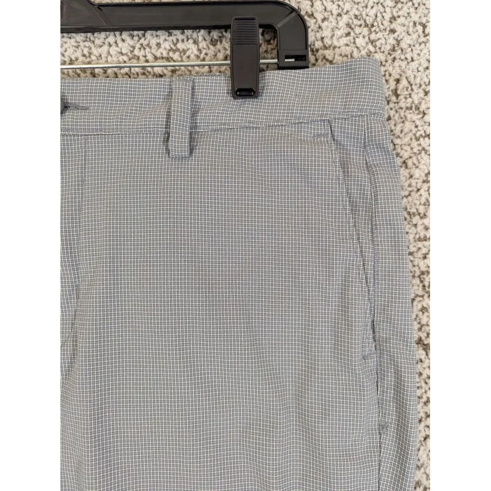 Tommy Bahama Pant Men 35x32 Gray Blue Micro Check Performance Golf Nylon Spandex